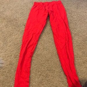 Red leggings